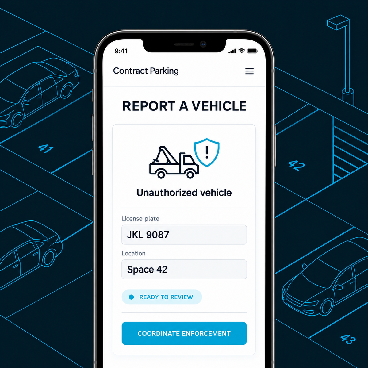 Vehicle enforcement coordination interface