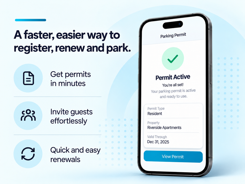 A faster, easier way to register, renew and park.